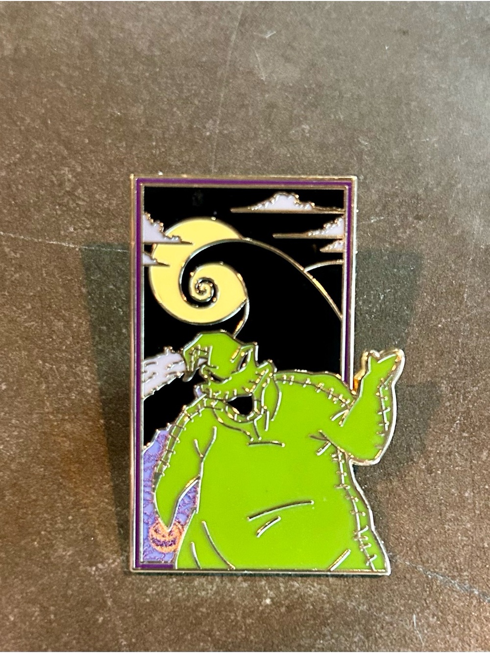 Disney Nightmare Before Christmas Oogie Boogie Spiral Hill Frame Enamel Pin 1.5”